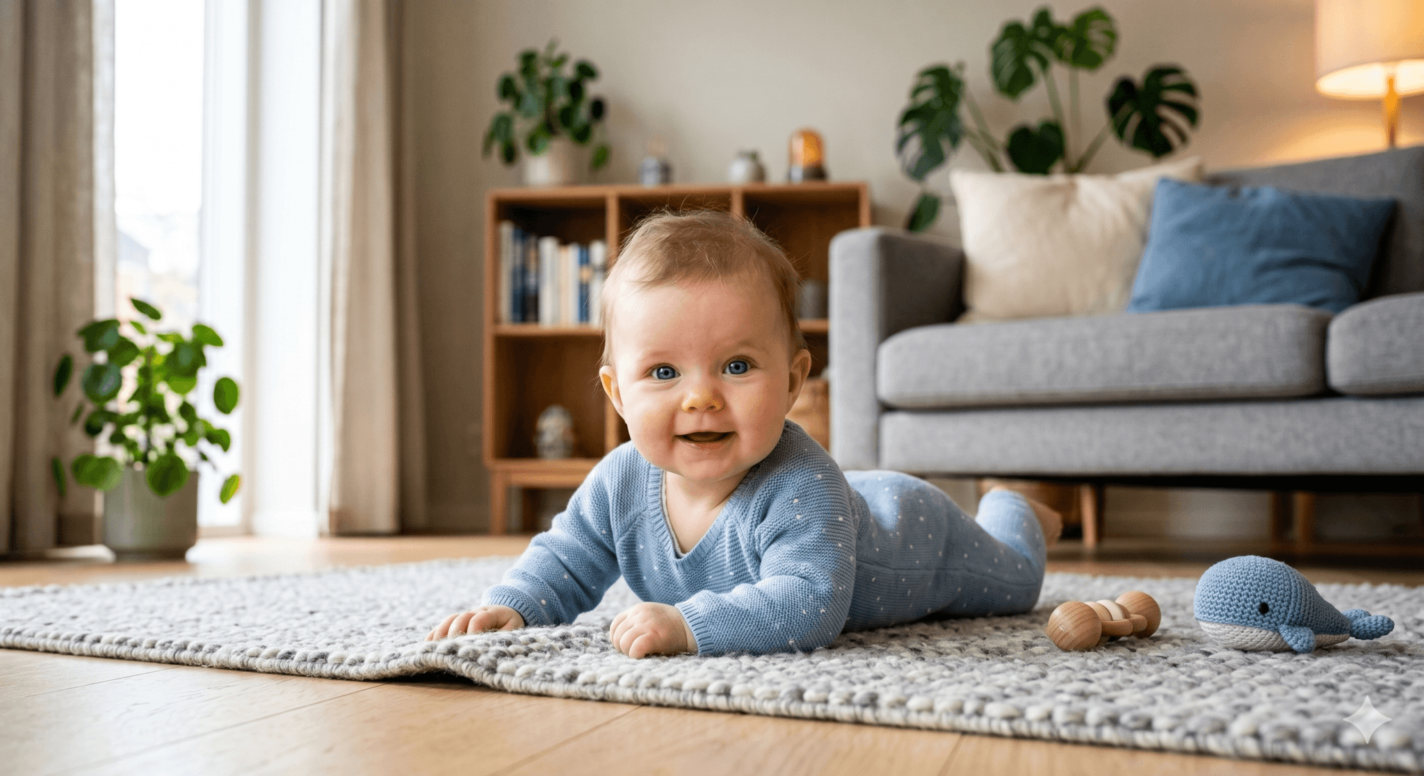 Baby holder øjenkontakt med forælder