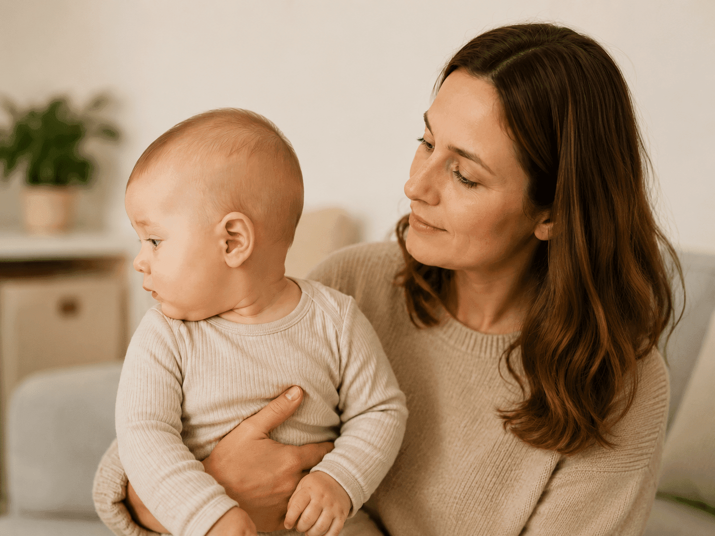 Baby vender hovedet væk — et af de første tegn på overstimulering